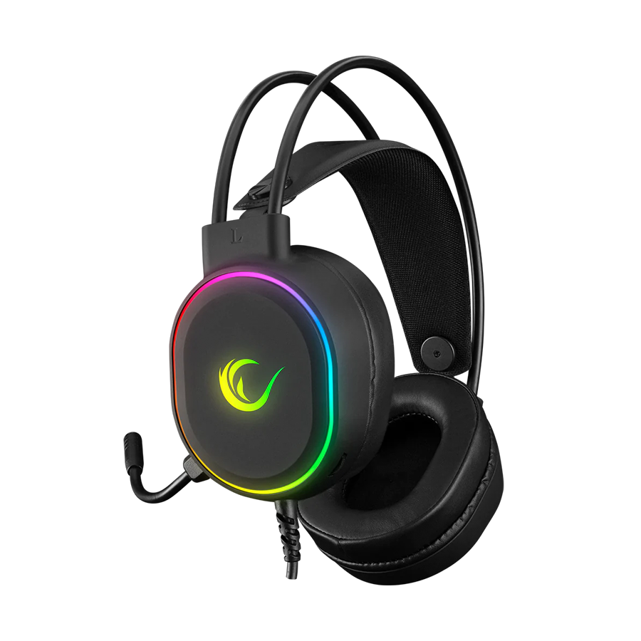 Slušalice sa mikrofonom gaming RAMPAGE ROGUE BLACK USB RGB Led Gaming Headset with Long flexible Microphone. In Line Control, 36162 - Image 2