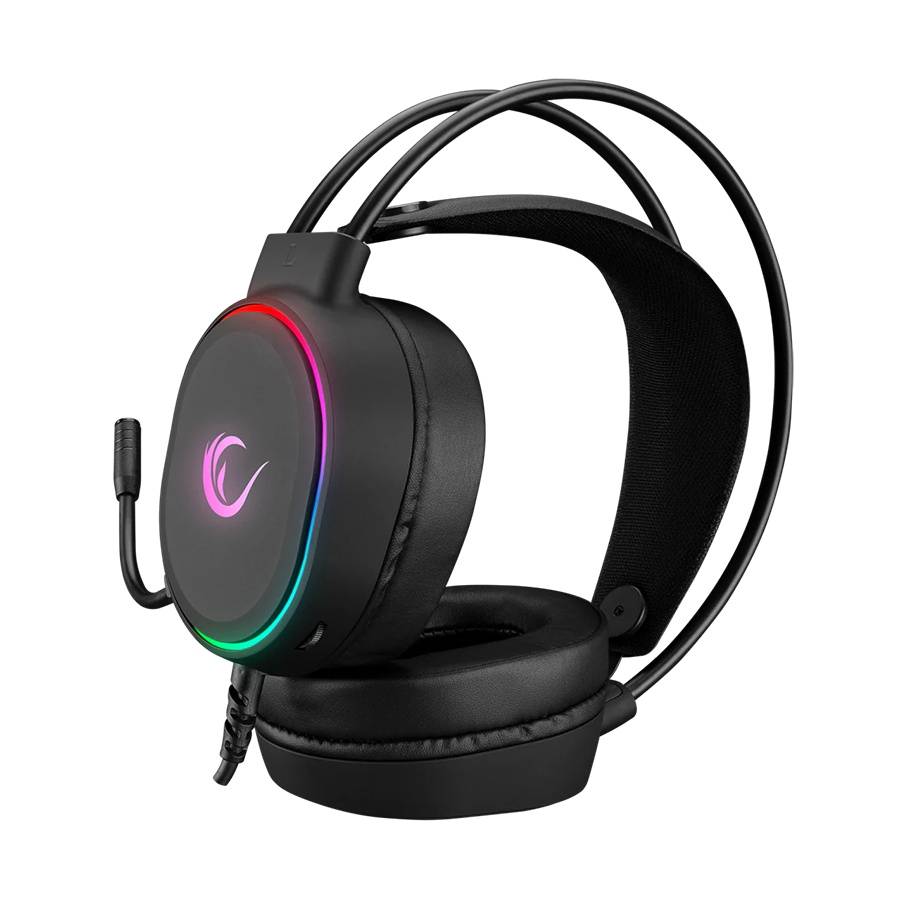 Slušalice sa mikrofonom gaming RAMPAGE ROGUE BLACK USB RGB Led Gaming Headset with Long flexible Microphone. In Line Control, 36162 - Image 4