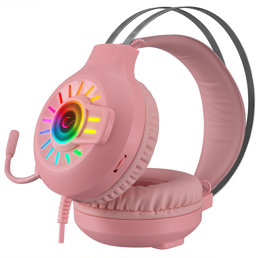 Slušalice sa mikrofonom gaming RAMPAGE RM-K44 ZENGIBAR Pink 7.1 Surround RGB Light Effect, 36019 - Image 4