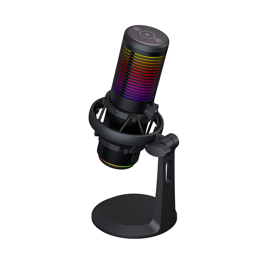 Mikrofon gaming RAMPAGE Bemol RGB Black Microphone with Shock Mount and Pop Filter for Gaming, Streaming, Podcasts, 41147 - Image 5