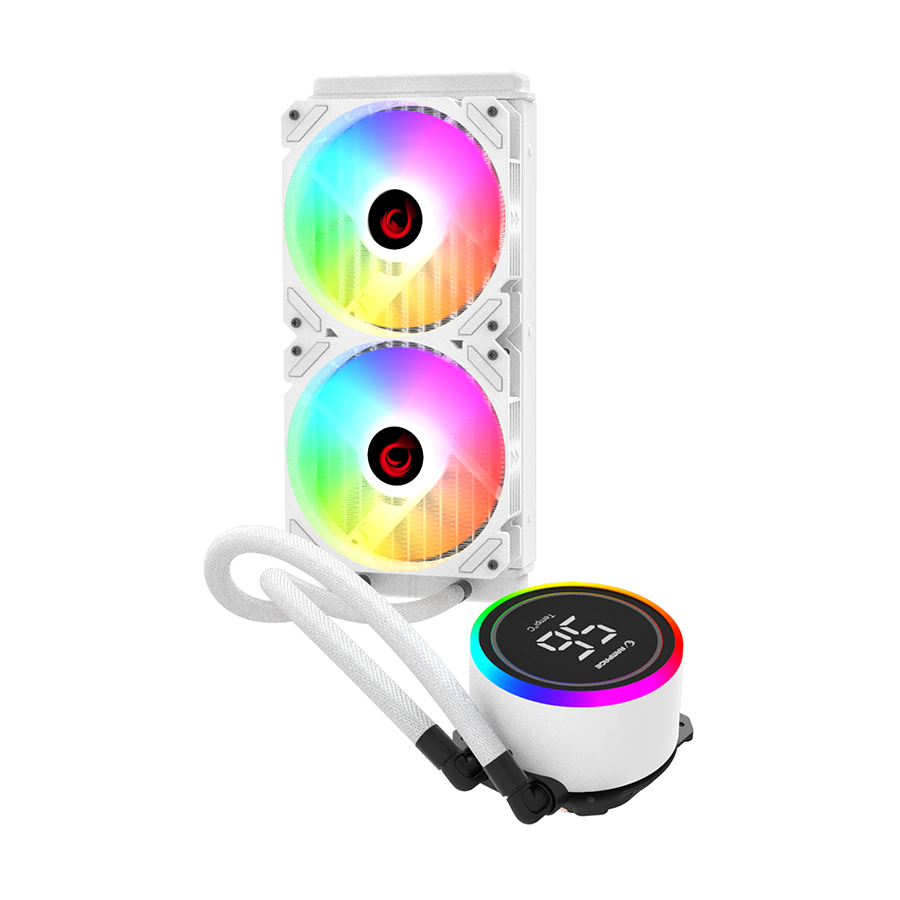 CPU hladnjak AIO Liquid RAMPAGE HELIOS C15 White 12cm Fan Temperature Display Intel LGA1700/AMD AM5 ARGB 240mm Liquid Cooling CPU Fan, 40917 - Image 2