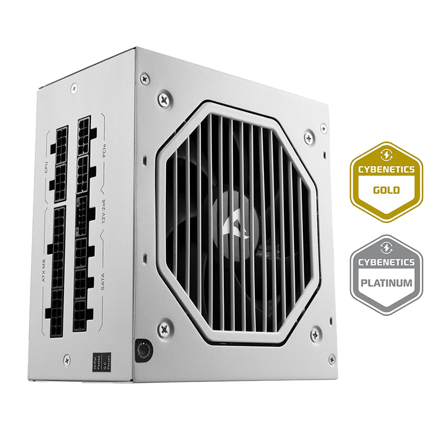 Napojna jedinica SHARKOON gaming Rebel P20 750W WHITE ATX 3.1, LLC+DC-to-DC, Fully-Modular, Cybenetics Gold