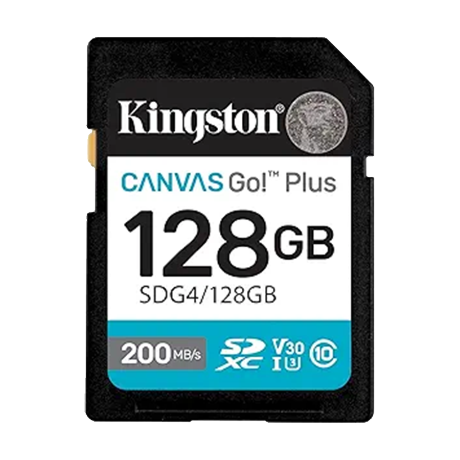 SD card Kingston 128 GB SDG4/128GB SDXC,r/w:200/160MB/s, DSLRs, mirrorless cameras, 4K video