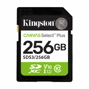 Micro SD card Kingston 256 GB SDCS3/256GB  Class10 Canvas Select Plus SD adapter;100MBs Read,Class 10 UHS-I