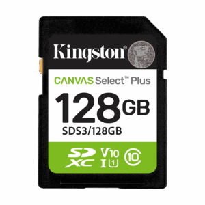 Micro SD card Kingston 128 GB SDCS3/128GB  Class10 Canvas Select Plus SD adapter;100MBs Read,Class 10 UHS-I