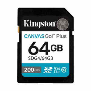 SD card Kingston 64 GB SDG4/64GB  SDXC,r/w:200/100MB/s, DSLRs, mirrorless cameras, 4K video