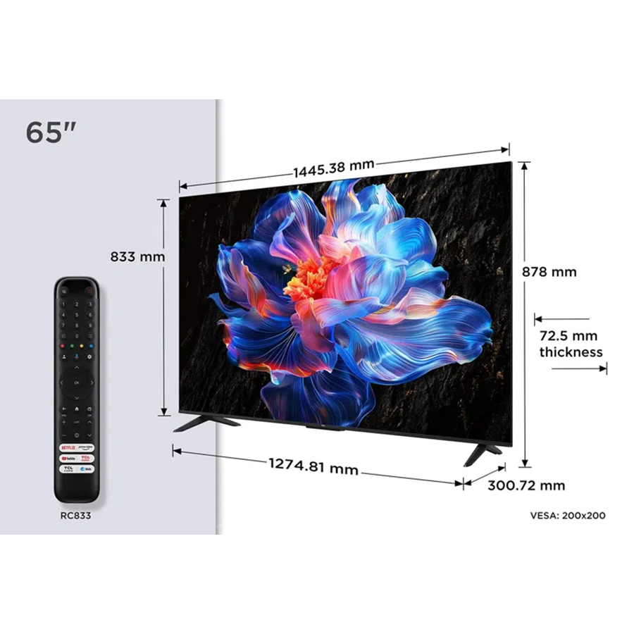 TCL 65"V6C 4K TV Google OS HDR10 HVA Panel Motion Clarity Dolby Audio; AiPQ Processor; 65V6C - Image 2