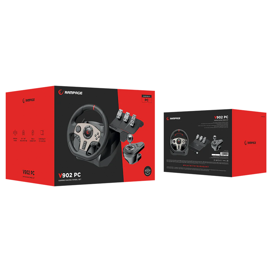 Volan pedale i shifter gaming RAMPAGE V902 PS3/PS4/PC/XBOXONE/XBOX360/SWITCH Steering Wheel - Image 10