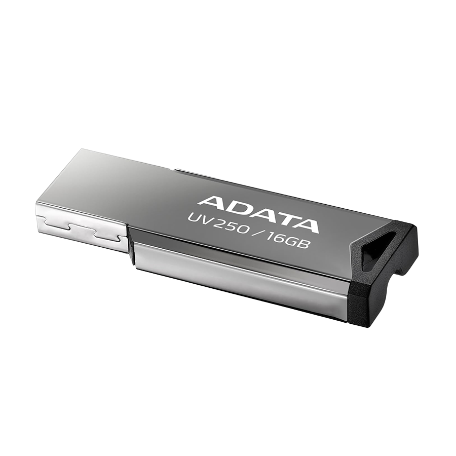 USB Memory stick Adata 16GB UV250 2.0 Silver Metal Style AUV250-16G-RBK - Image 2