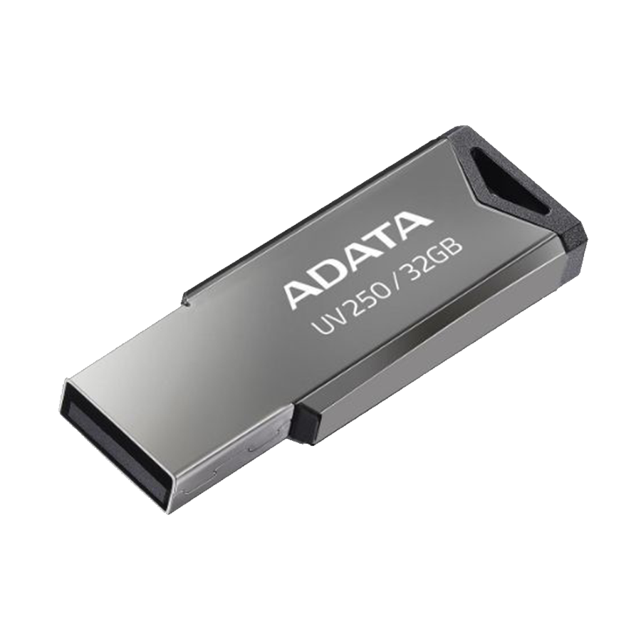 USB Memory stick Adata 32GB UV250 2.0 Silver Metal Style AUV250-32G-RBK - Image 2
