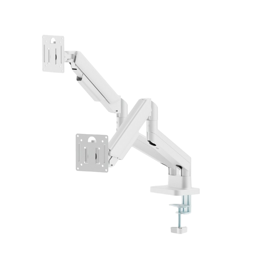 NOSAČ ZA DVA MONITORA GEMBIRD MA-DA2-06-W, montaža na sto, 17" up to 32", up to 10 kg, white