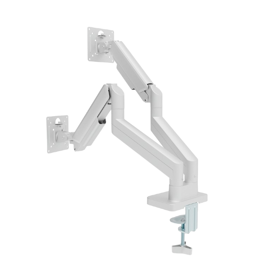 NOSAČ ZA DVA MONITORA GEMBIRD MA-DA2-06-W, montaža na sto, 17" up to 32", up to 10 kg, white - Image 2
