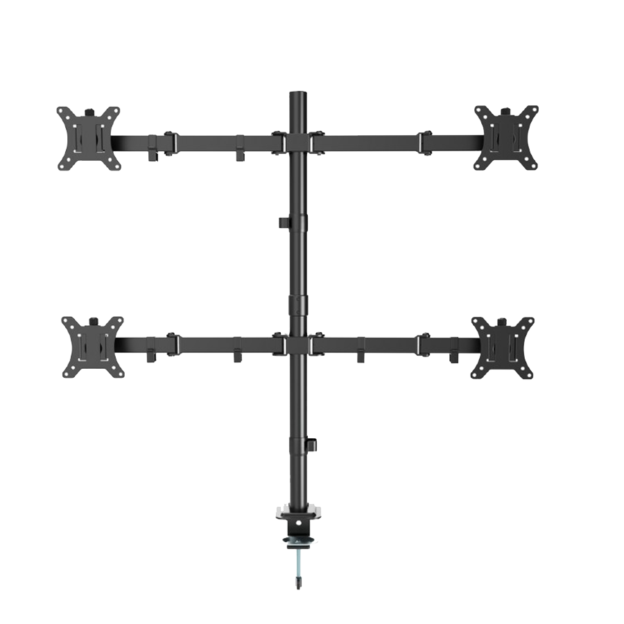 NOSAČ ZA ČETRI MONITORA GEMBIRD MA-D4-01, montaža na stol, (tilting, swivel), 13”-32”, up to 10 kg