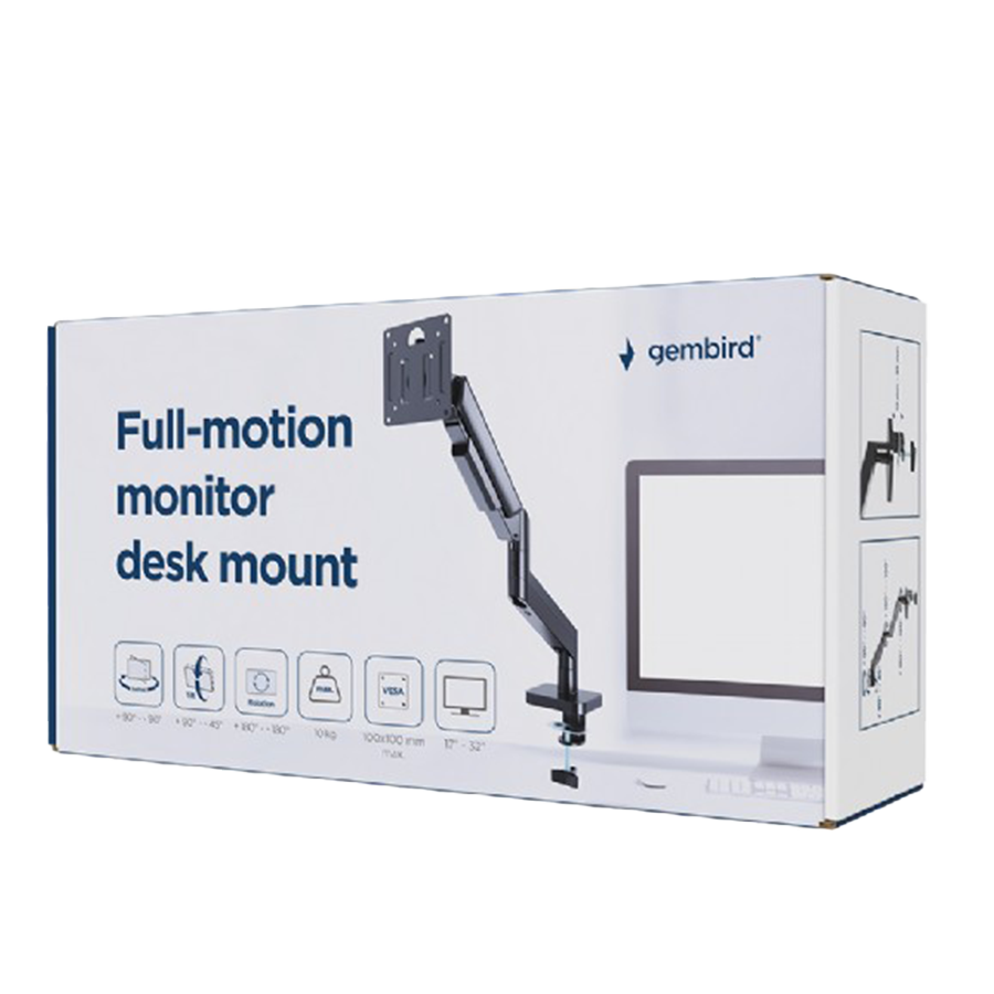 NOSAČ ZA MONITOR GEMBIRD MA-DA1-04, montaža na stol, (tilting, swivel), 17”-32”, up to 10 kg, black - Image 5