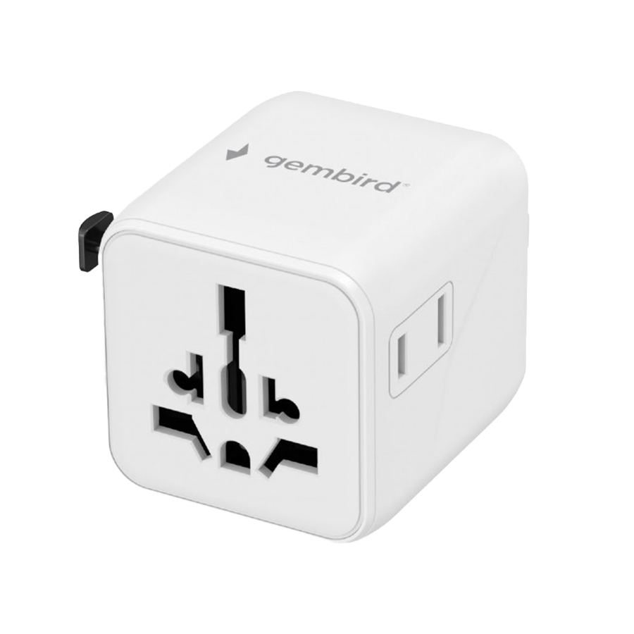 Univerzalni strujni adapter za sve zemlje GEMBIRD, 20 W, white, TPA-INT-01-W