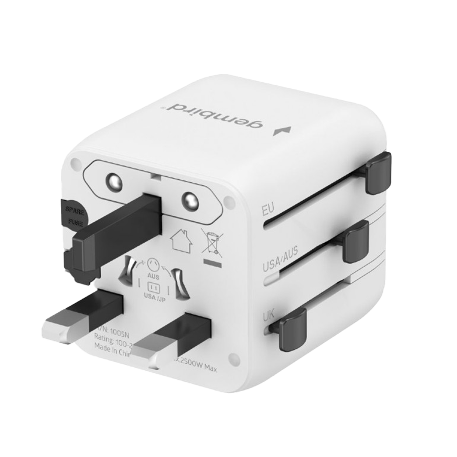 Univerzalni strujni adapter za sve zemlje GEMBIRD, 20 W, white, TPA-INT-01-W - Image 5