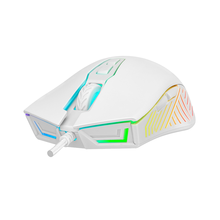 Miš gaming RAMPAGE SMX-G68 SPEAR Full RGB 7200DPI White 7D Macro Gaming Mouse - Image 3