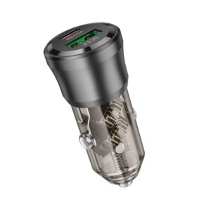 Auto Punjač BOROFONE BZ25 Journey PD38W USB + Type-C car transparent black