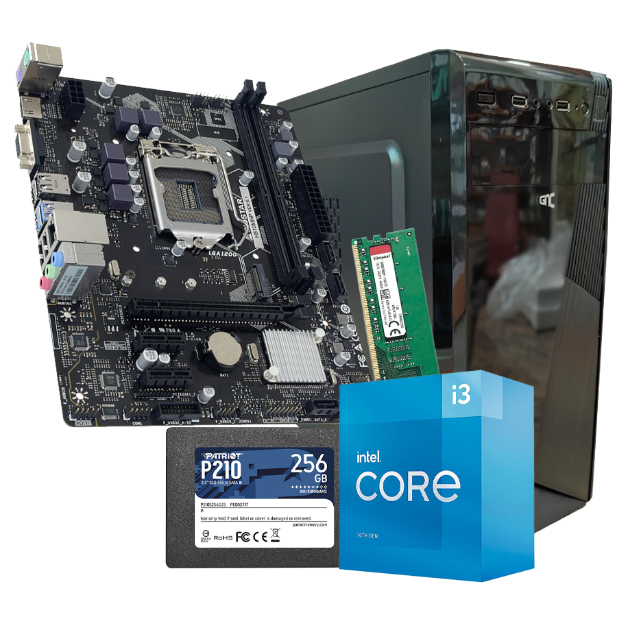 GNC OFFICE WIN 11 PRO i3-10105 3.70GHz, MB H510, RAM 8GB DDR4, SSD 2,5 240GB , Kućište sa napajanjem 500W, 2Y