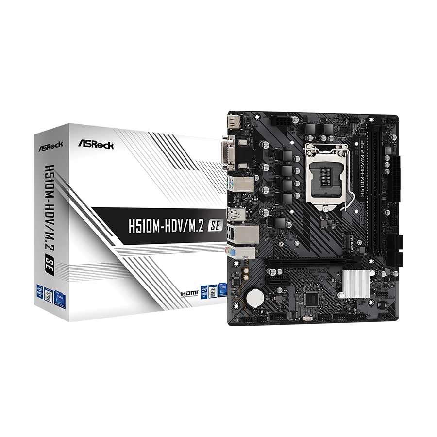 ASROCK MB H510M-HDV/M.2 SE Intel H470, LGA1200, 2xDDR4 M.2, VGA, DVI, HDMI, micro ATX