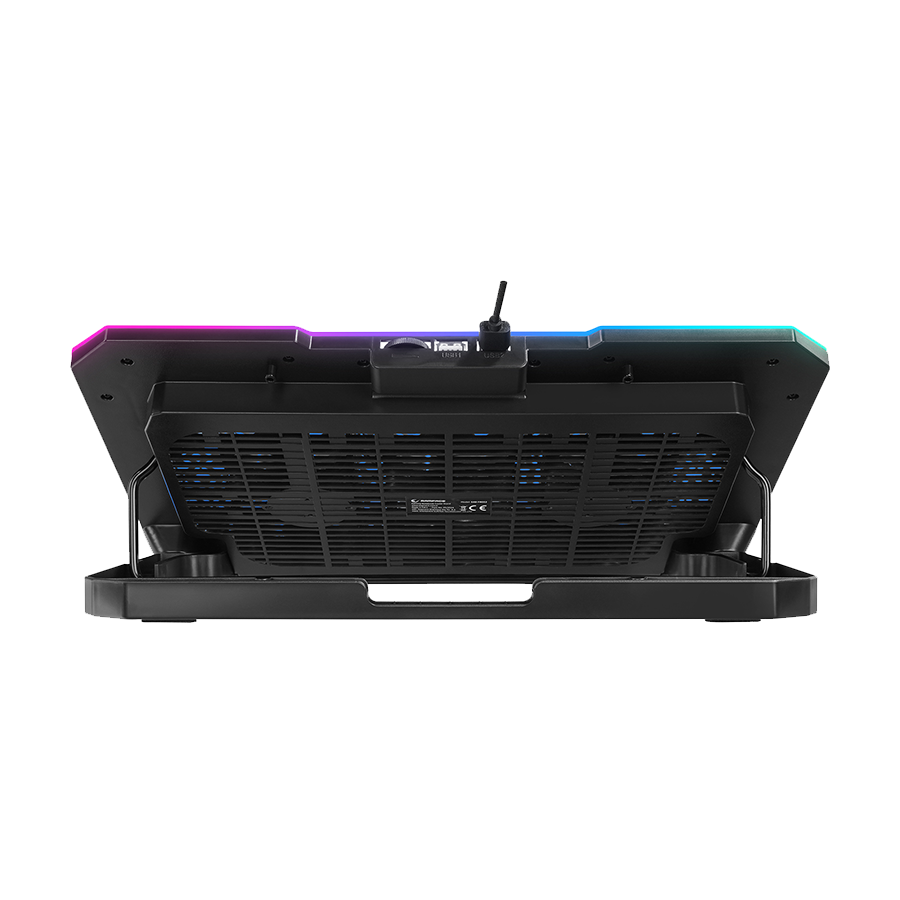 Postolje za notebook gaming Rampage S48 FREEZ Silver 10 Mode RGB 70*70*10MM*6 Fan 9'-17' Notebook Cooler Stand, 40724 - Image 2