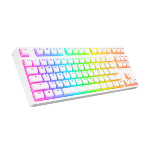 Tastatura gaming RAMPAGE KB-R136 GHOST Mechanical White Type-C red switch US Layout RGB pudding keycaps, 36816