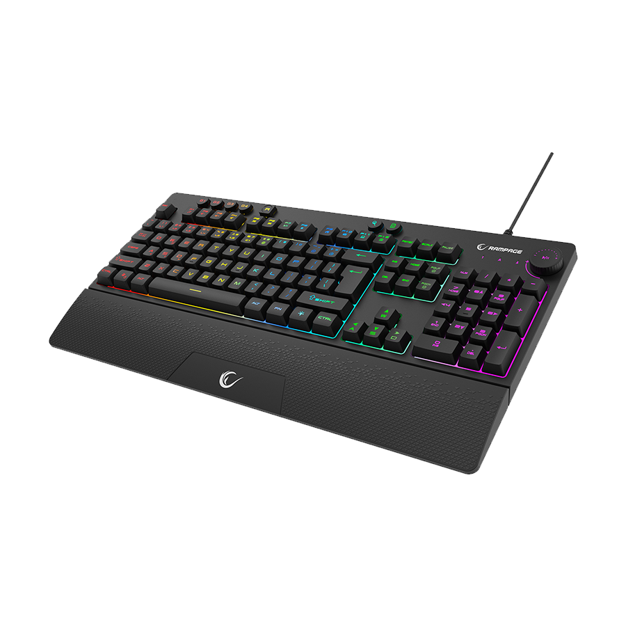 Tastatura gaming RAMPAGE KB-GX65 SIMULA USB RGB illuminated 4 Macro-key English Layout wrist-supported, 42183 - Image 3
