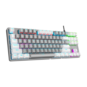 Tastatura gaming RAMPAGE Snug K14 Gray/White Red Switch Mechanical Gaming Keyboard ENGLISH Layout English Rainbow TKL, 41855