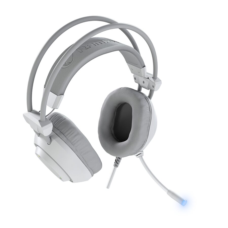 Slušalice sa mikrofonom gaming RAMPAGE RM-K19 RAGING PLUS White USB 7.1 Surround RGB LED Gaming Headset with Microphone, 40176 - Image 4