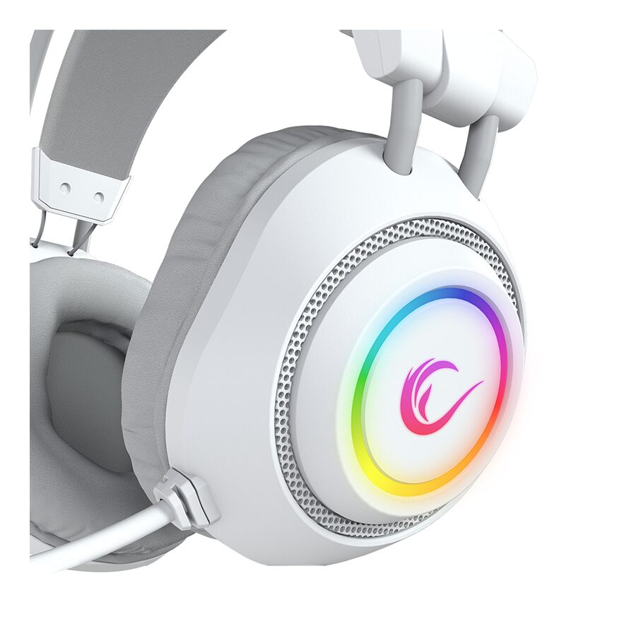 Slušalice sa mikrofonom gaming RAMPAGE RM-K19 RAGING PLUS White USB 7.1 Surround RGB LED Gaming Headset with Microphone, 40176 - Image 5