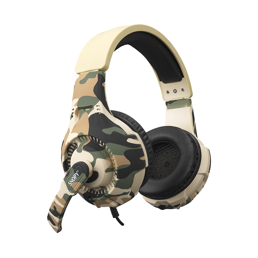 Slušalice sa mikrofonom gaming Snopy SN-8800 GAMETIME Camouflage Pattern PC 3,5M PS4-XBOX-Mobile Gaming Headset with Adjustable Microphone, 32595 - Image 2