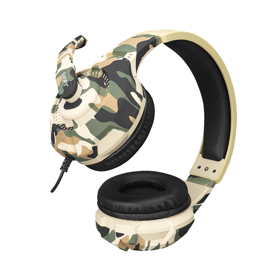 Slušalice sa mikrofonom gaming Snopy SN-8800 GAMETIME Camouflage Pattern PC 3,5M PS4-XBOX-Mobile Gaming Headset with Adjustable Microphone, 32595 - Image 4