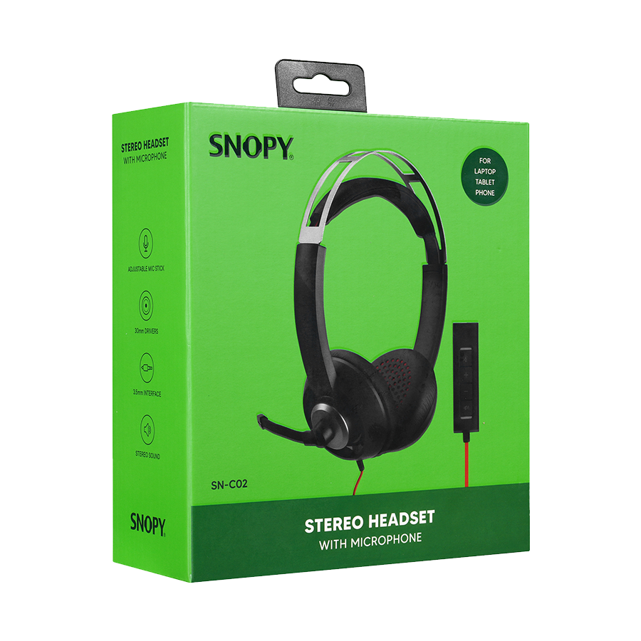 Slušalice sa mikrofonom gaming SNOPY SN-C02 3.5mm Stereo Black Microphone, 35512 - Image 8