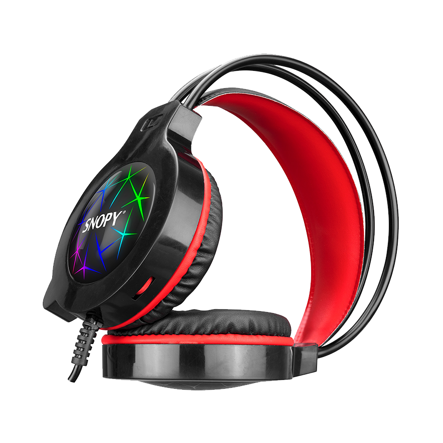 Slušalice sa mikrofonom gaming Snopy SN-GX7 CRAZY Black USB Led Microphone Headset, 31380 - Image 3