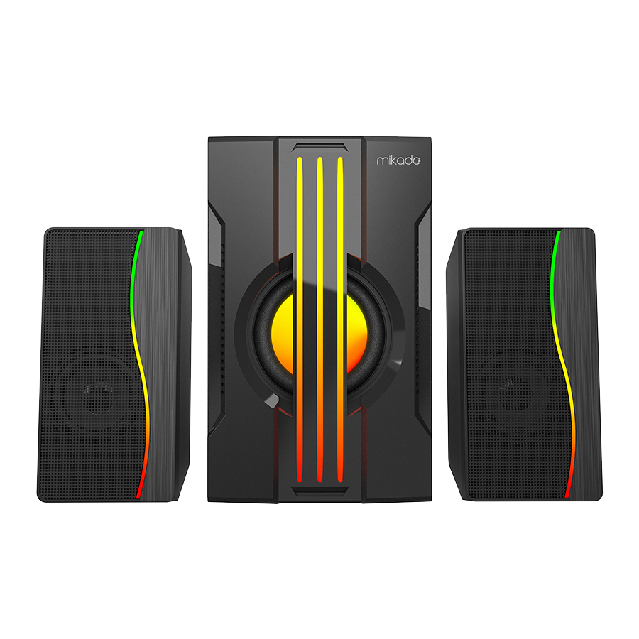 Zvučnici 2.1 gaming Mikado MD-254 2 1 25W (5W*2 15W) USB SD FM FM Bluetooth supported RGB sound system, 40116 - Image 3