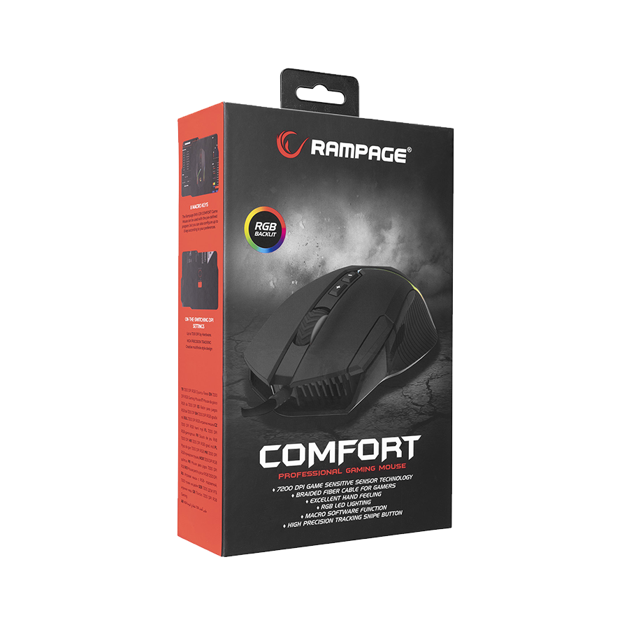 Miš gaming RAMPAGE SMX-G39 COMFORT Usb 8D+ Extra Shot Button 7200dpi RGB Led Programable, 35496 - Image 8