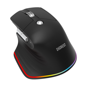 Miš Everest SMW- 178 Handy 2in1 Bluetooth 2,4GHz Black Rechargeable 4000 DPI Horizontal/Vertical Wheel Ergonomic RGB Mouse, 41042