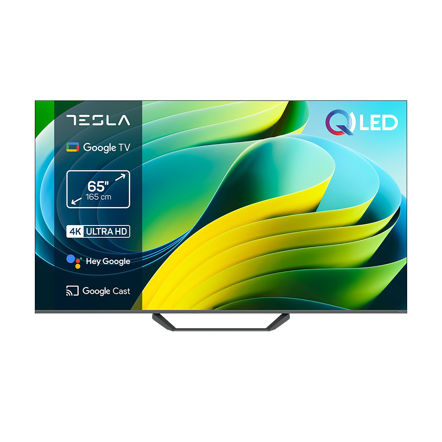 TESLA QLED TV 65" Q65E655GUS UHD Google TV, DVB-T/T2/C/S/S2;HDMIx3:USBx2:CI;2x12W Box Zvucnici