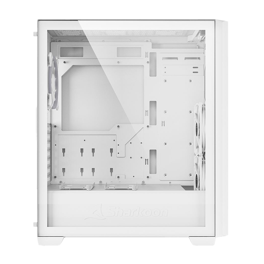Kućište SHARKOON gaming, VS9 White RGB ATX, Tempered Glass, ventilator 3x120mm - Image 4