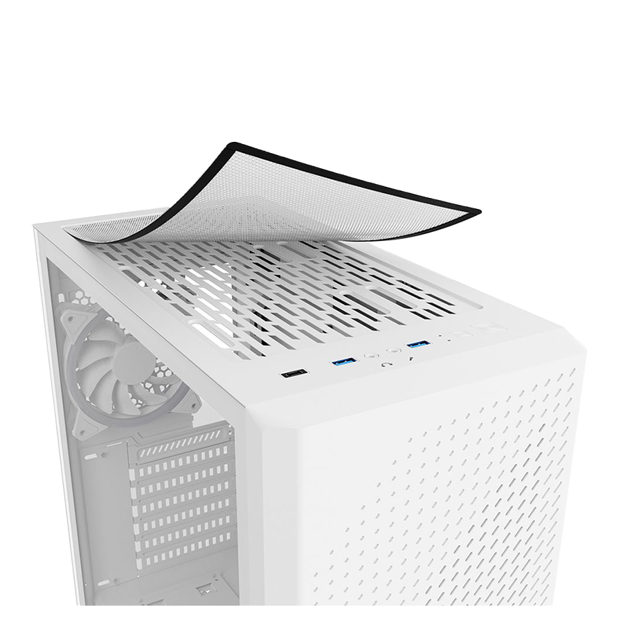 Kućište SHARKOON gaming, VS9 White RGB ATX, Tempered Glass, ventilator 3x120mm - Image 8