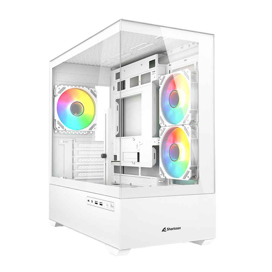 Kućište SHARKOON gaming, MK6 RGB White mATX, ventilator 3x120mm