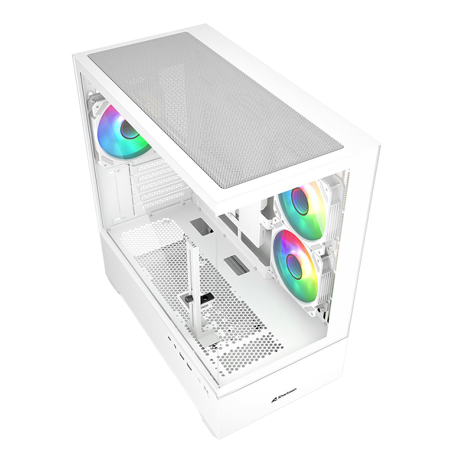 Kućište SHARKOON gaming, MK6 RGB White mATX, ventilator 3x120mm - Image 3
