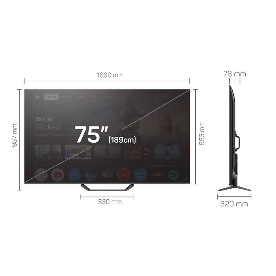 TESLA QLED TV 75" Q75E655GUS UHD Google TV, DVB-T/T2/C/S/S2;HDMIx3:USBx2:CI;2x12W Box Zvucnici - Image 3