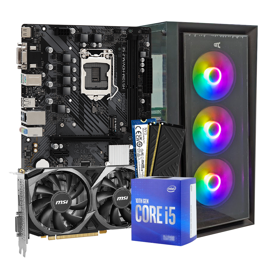 GNC GAMER CROWN i5-10400F, H510, RAM 32 GB DDR4, 1TB SSD, RTX 3050 8GB, PSU 550W, kućište gaming