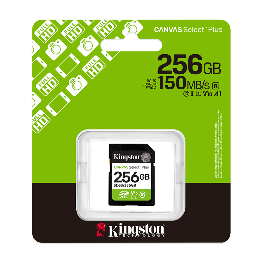 SD card Kingston 256 GB SDS3/256GB Class10 Canvas Select Plus SD adapter;100MBs Read,Class 10 UHS-I - Image 3