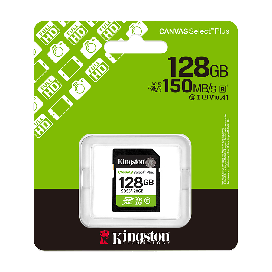 SD card Kingston 128 GB SDS3/128GB Class10 Canvas Select Plus SD adapter;100MBs Read,Class 10 UHS-I - Image 3