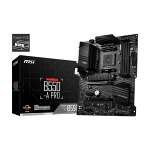 MSI Main Board Desktop B550-A PRO (AM4, 4xDDR4, 1xPCI-Ex16, 2xPCI-Ex1, USB3.2, 6xSATA III,2xM.2, DP, HDMI)