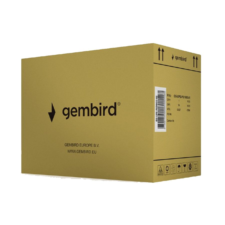 UPS GEMBIRD EG-UPS-PS3000-02, 3000 VA pure sine wave UPS, LCD display, 3 x Schuko + 3 x C13 outputs, USB, black - Image 3