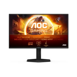Monitor AOC Gaming 25G4SXU 24.5" Fast IPS, 1920x1080, 310Hz (OC), 0.3ms MPRT (1ms GtG), 400cd/m2, 1000:1, Adaptive Sync, G-Sync Compatible, HDR400