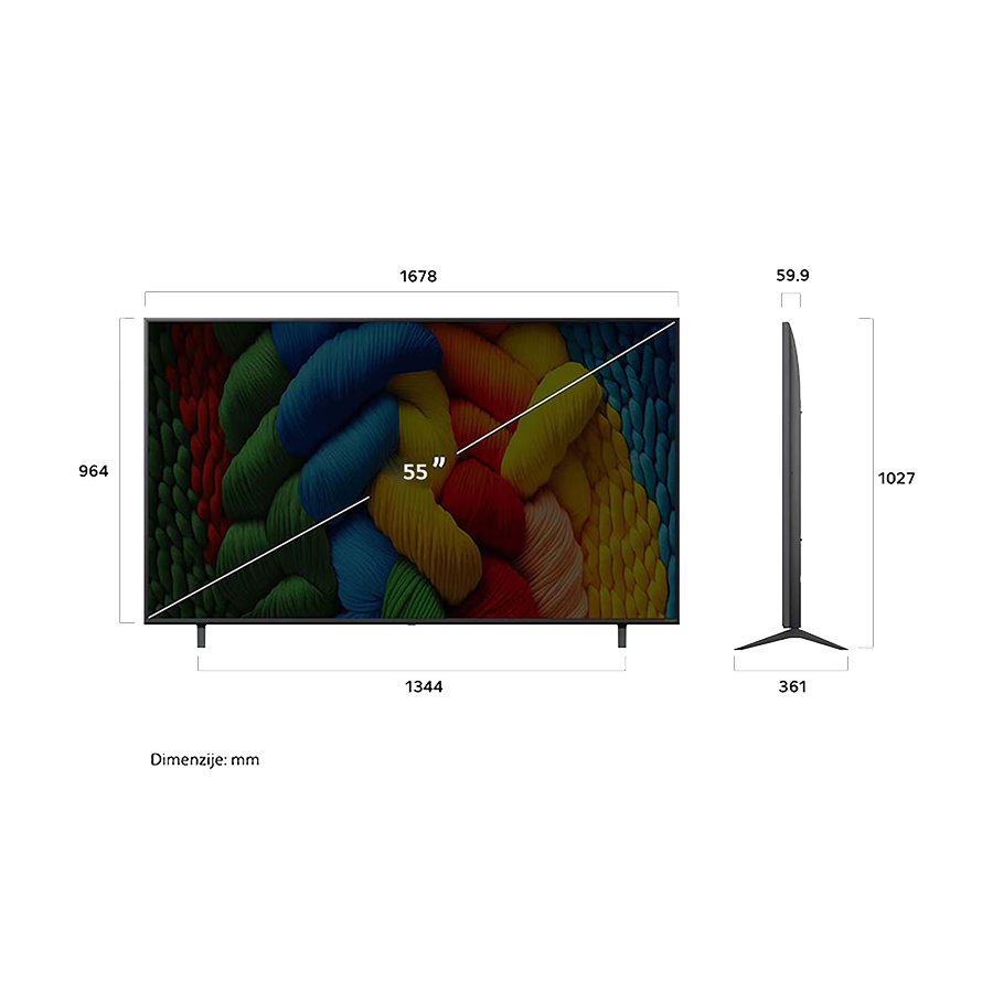 LG TV LED 55" 55NANO80A3B 4K Nano Cell , webOS Smart TV, Magic remote, - Image 4